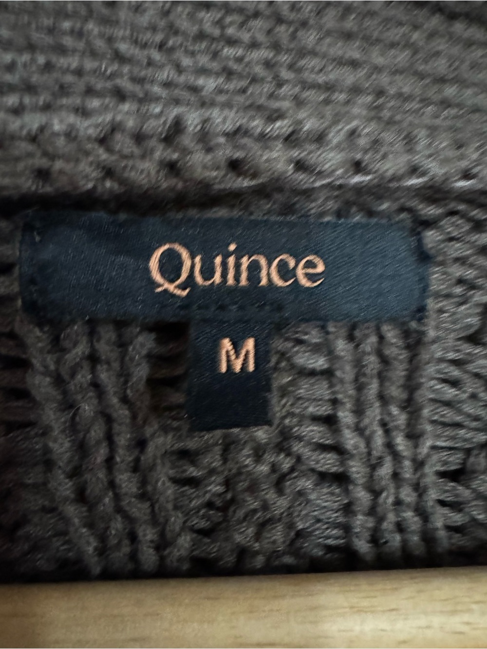 Quince Oversized Cable-Knit Button-Front Cardigan - Brown 100% Organic Cotton - Picture 6 of 7